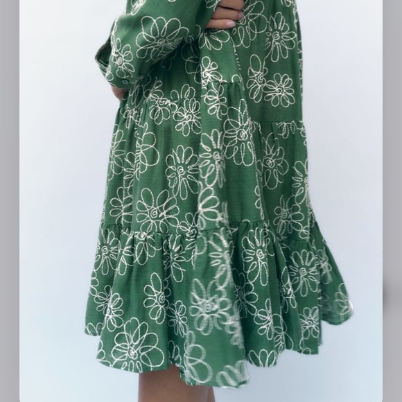 Flower Embroidered Linen Dress - Picture 3 of 7